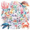 100pcs Ocean Animal Waterproof Stickers, Sea Animal Decals, for Scrapbooking Water Bottles Laptop Phone Skateboard Luggage Helmet Guitar DIY Crafts.