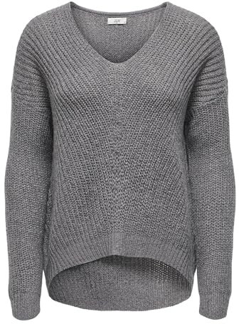 JdY Damen JDYNEW Megan L/S Pullover KNT NOOS Strickpullover, December Sky/Detail:W. Black PLY, S