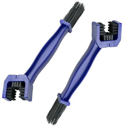 2 Pièces Brosse de Nettoyage pour Chaîne de Moto,Brosse Chaine Moto Kit de Brosses de Nettoyage,Nettoyeur de Chaîne,Vélos Brosse Chaine,Brosse à Chaîne pour Vélos et Motos,Brosse de Nettoyage, Bleu