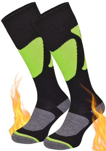 TODO Warmen Skisocken Herren 43-46 und Skisocken Damen 39-42, 35-38 Snowboard-Socken Skistrümpfe Herren 43-46 (WinterC_43_Grun)
