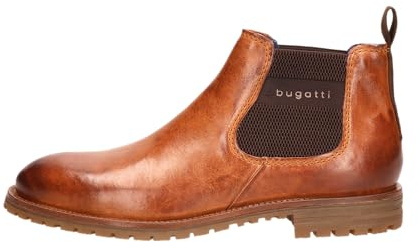 bugatti Herren Chelsea Boots, Männer Stiefeletten, Wechselfußbett,Kurzstiefel,uebergangsschuhe,uebergangsstiefel,flach,Cognac (6300),45 EU / 10 UK
