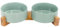 SPUNKYJUNKY Gamelle Double en céramique avec Support en Bambou pour Chiens de Grande Taille (1800 ML, Vert Clair x 2)