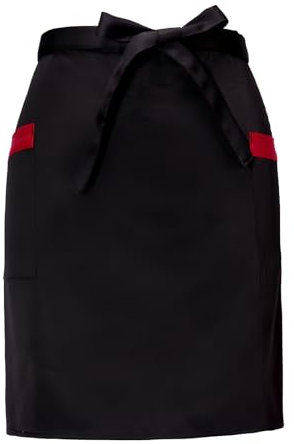 Taillenschürze mit 2 Taschen, Kurze Halbe Schürze für Männer Frauen, Vorbinder Kellner Schürze, Kellnerschürze Kochschürze Küchenschürze für Küche Chef Restaurant Café Restaurant Bar Bistro (Schwarz)