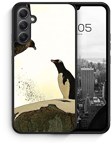 MUNIQASE Pinguin & Vogel - Silikon Hülle für Samsung Galaxy A15 4G 5G - Tier Pinguin Vogel Schöne Hübsche Schutzhülle Handyhülle Case Cover