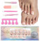 MrCuvaryas 120 Stück Falsche Fußnägel Kit, 12 Größen Künstlich Zehennägel zum Aufkleben, Full Cover Acryl Künstlich Fußnägel Tips für Damen Frauen Nagelkunst DIY (Nude-French, 120pcs)