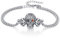 REDSUN Totenkopf Rose Armband 925 Sterling Silber Gotik Punk Schädel Skull Armkette Weihnachten Geschenk für Goth-Liebhaber Damen Herren