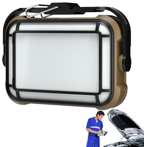 Lainiaoly Projecteur LED Rechargeable 30W, Lumière De Travail Lanterne Portable Avec Panneau Solaire, Portable Lampe Chantier, 3600mAh USB Lampe Rechargeable Pour Camping, Pêche, Urgence, Brun1K