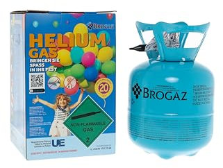 Bombona de gas de helio de 5 litros de helio para hasta 20 globos. Ideal para cumpleaños, bodas y fiestas. Fácil de usar. Decoración perfecta para fiestas, decoración de cumpleaños con gas globo