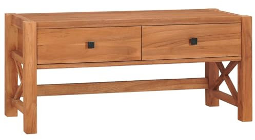 Buzaza TV-Schrank 100x40x45 cm Teakholz Low Board Tv Kommode Fernseher Schrank