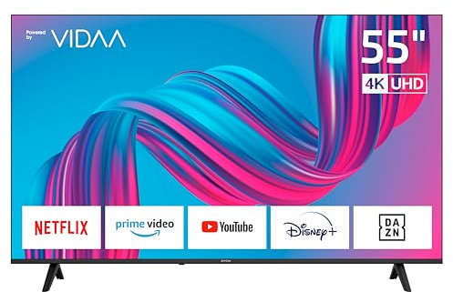 DYON Movie Smart 55 VX - 55 Zoll (139 cm) Fernseher (4K Ultra-HD Smart TV, Triple Tuner (DVB-C/-S2/-T2), App Store, Prime Video, Netflix, YouTube, DAZN, Disney+) [Modelljahr 2024]