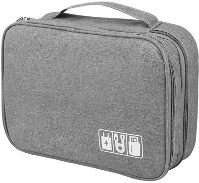 Lauviomify Organizer Cavi,Viaggio Accessori Organizzatore Custodia, Borsa per Gadget Elettronica Portatile per MacBook Adattatore, Cavo, Scheda SD, Caricatore, Mouse, Banca di Potere, Chiavetta USB