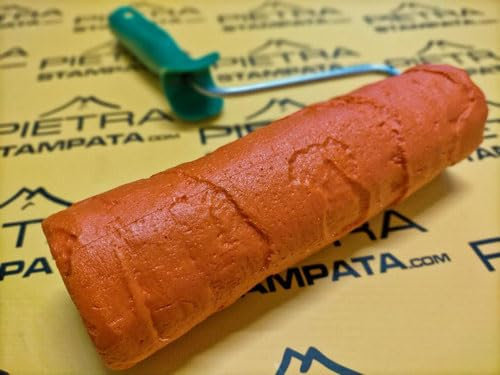 Rodillo para yeso estampado cemento piedra piedra concrete rubber stamp Roller, modelo Rock Alpina 5, 22 x 6,5 cm aprox