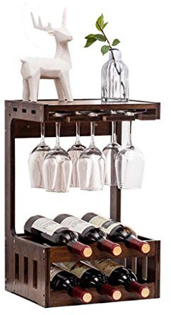 YBVBCXCB Portabottiglie ... in Legno massello Portabicchieri da Vino Portabicchieri da Vino da Parete per Uso Domestico Mensola da Parete