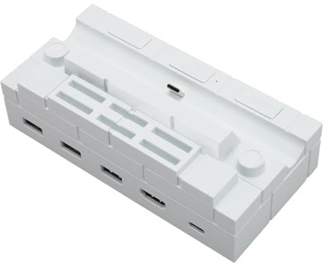 Dock TV Portatile, Dock TV Plug and Play di Sicurezza, Design 3 in 1 per Console di Gioco (WHITE)