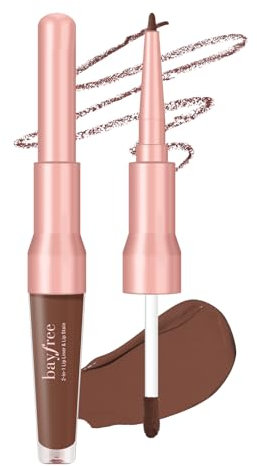 bayfree 2-IN-1 Lip Liner and Lip Stain, Hochpigmentierter Langanhaltender Lippenstift, Wasserfester Lipliner mit Mattes Finish, Präzise Definierte Lippen, Leichtgewichtige Formel, Tierversuchsfrei