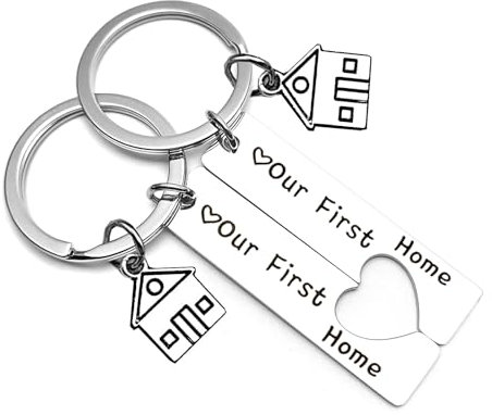 DHWEKU porte clef Clef porte clef couple Maison porte clef maison idee cadeau couple- Idée Cadeau Crémaillère - Cadeaux Couple Anniversaire pour Homme et Femme (Métal)