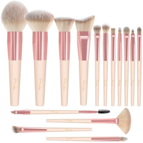 Pinceaux de maquillage Start Makers 15Pcs Marble Makeup Brush Set Foundation Powder Blush Blending Eyeshadow Brushes Sets