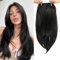 Peonymebeauty 6.5X6.5 Big Base Hair Topper, Hair Toppers for Women 18 Inch Natural Wavy Straight Hairpieces Add Volume Fiber Wiglets Ladies(Natural Black)