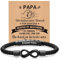 Vatertagsgeschenk für Papa Armband Herren - Lederarmband Unendlichkeitszeichen mit Gravur Bester Papa Opa Männer Ich Liebe Dich Geschenke für Mann Ehemann zum Geburtstag Jahrestag (Schwarz-Papa)