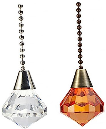 Lurrose 2 Stück Deckenventilator Lichter Zubehör Lichterkette Fächerkette Hängendes Ornament Ziehen Deckenventilator Dekoration Zuhause Kronleuchter