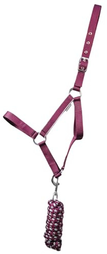 Hy Equestrian Synergy Head Collar & Lead Rope - Fig/Silver - Pony