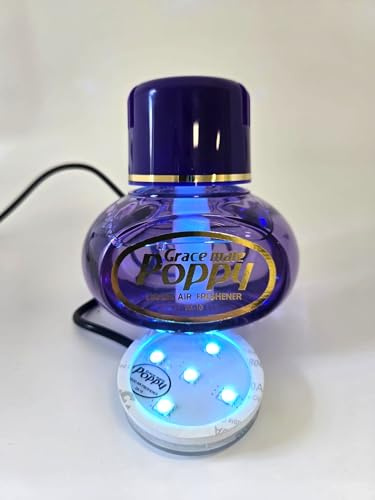 Grace Mate Poppy Lufterfrischer 150ml, RGB LED-Beleuchtung mit 11 Farben, USB-Anschluss, Lavendelduft