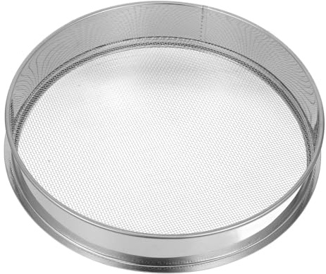 BESPORTBLE Setaccio da giardino in acciaio inox 12,4, manuale con maglie sottili, per setacciare terra, compost e detriti, strumento pratico per piantare e giardinaggio