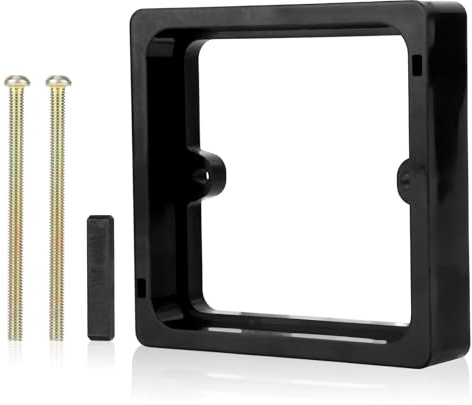 Penitue 1-Gang Black 20mm Single Socket Spacer | Wall Socket Spacer Wall Box Extender for Light Switches & UK Electrical Sockets DIY Installation Frame Plate