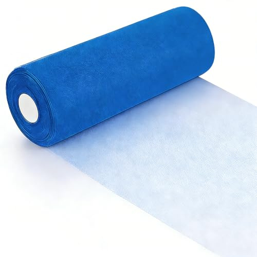 Tüllstoff Tüll Rolle Orangza 30cmx92M, Tüllband Hochzeitsdeko Textilien Fabric Meterware Organza Stoffe für DIY Crafts Pom Handwerk Bögen Party Dekoration (DunkelBlau)