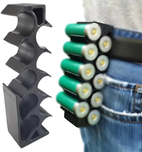 LZAQHMT Portacartuchos Táctico Calibre 12 para 10 Cartuchos - Soporte para Munición Compatible con MOLLE con Clip para Cinturón De Caza Y Bolsa Táctica