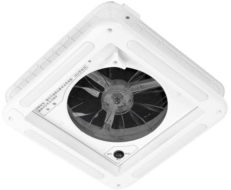 OEBUAFI Ventilateur de Plafond 12 V pour Camping-car, Ventilateur de Plafond à 2 Voies avec Lumière LED et en Acier Inoxydable, pour Camping-car, Bus, Yacht 27