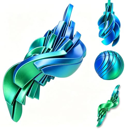 Dubydu 3D Printed Fidget Ball, Morphslime Liquid-Like Stress Relief Ball, Sensory Fidget Toy with Flowing Effect, Stress Relief Toy for Work, Home & Travel, Cool Gadget Gift for Kids Teens Ad (Green)