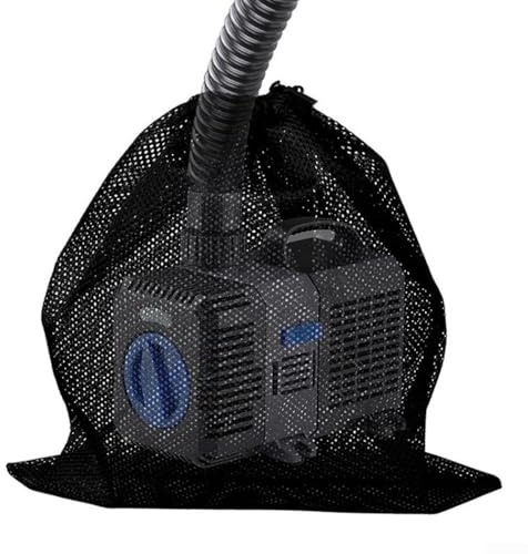 HEIBTENY Pond Filter Bag with Frame Nylon Mesh Pump Barrier for Koi Fish Ponds Waterfalls Fountains Anti-Clogging Drawstring Net 31x41cm