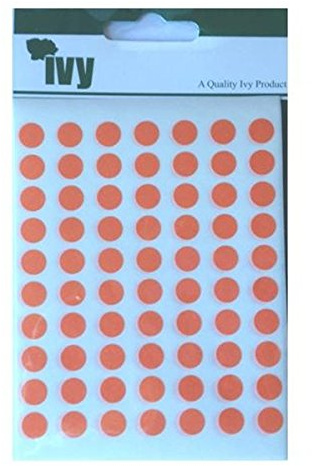 8mm Orange Round Dot Sticky Labels Circle Stickers Self Adhesive Spot Labels (490 Stickers) Ivy 232710