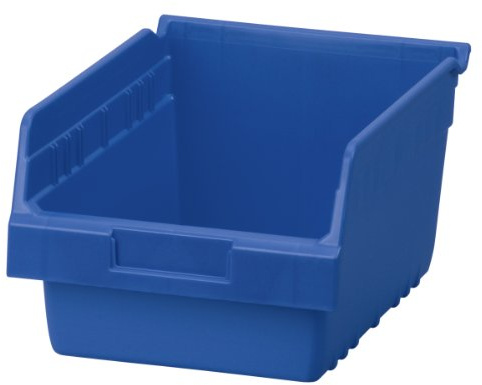 Akro-Mils 30080 Plastic Nesting ShelfMax Storage Bin Box, (12-Inch x 8-Inch x 6-Inch), Blue, (8-Pack)