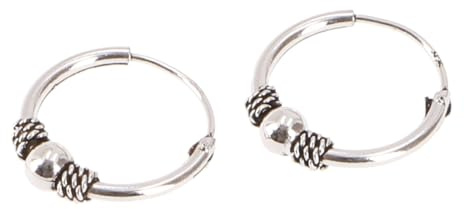 Ethno Ohrringe, Silbercreolen, Gothic Design, 925 Silber, 1,6 cm/Model1 | Edle Verzierungen, teilgeschwärzte Oberfläche, unisex, handgefertigt in Thailand