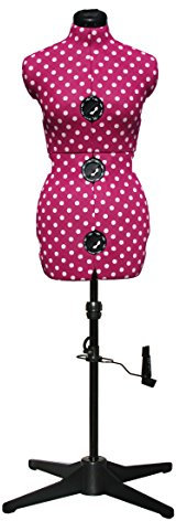 Verstellbare Schneiderpuppe Kirsche mit Punktmuster 8-Teilige | Mittel (M) [Größe EUR 44 bis 48]