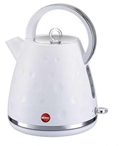 eldom C245SB Wasserkocher | 1,7 Liter Kapazität | Teekocher mit 2000W Leistung | Klassisches Retro Design Teekessel | 360°-Sockel | Wasserstandsanzeige | hochwertige STRIX Komponenten | Weiß