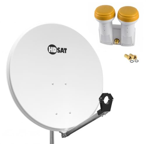 HDSAT Pack Parabole Satellite Acier 80cm + LNB Monobloc Single 0,1dB