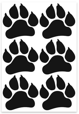 easydruck24de Aufkleber Hundepfoten 6 Stück I 10 cm Schwarz I Hund Pfoten Tatzen Fußabdruck I Wetterfest Autotattoo I kfz498
