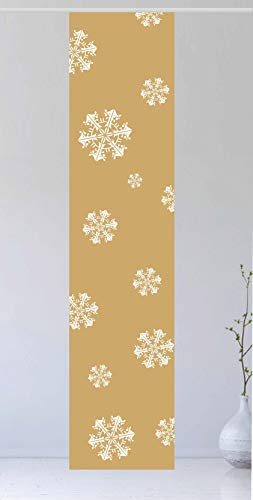 gardinen-for-life Flächenvorhang WeihnachtsKrista II Gold - Gr.60 x 245 cm toller Schiebevorhang - Tolles Weihnachtsmotiv mit Schneeflocken - Schiebegardine