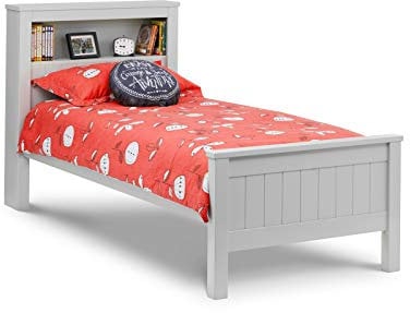 Julian Bowen Dove Grey Wood Maine Bookcase Bed, Single