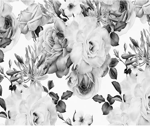 decomonkey - Papier Peint Panoramique Fleurs 350x256 cm - Décoration murale moderne – Tapisserie décorative pour chambre salon - Aquarelle fleurs feuilles nature plantes fond