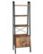 VASAGLE Shelf Ladder, Bookcase, Storage Shelf with Cupboard, 4 Tiers, Stable Steel Frame, Living Room, Bedroom, Office, 56 x 34 x 173 cm, Industrial Style, Rustic Brown LLS47BX