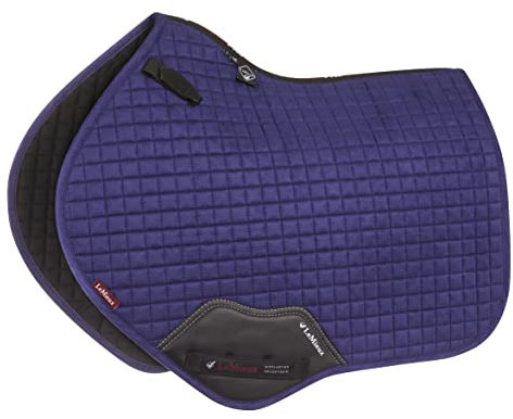 LeMieux Schabracke Luxury Suede CC Square Mittelblau - Vielseitigkeit Full/WB - Mittelblau