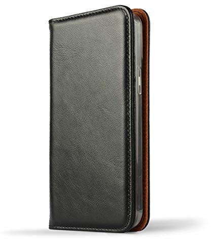 NOVADA Genuine Leather iPhone 12 Pro Max Case - Credit Card Wallet - Black