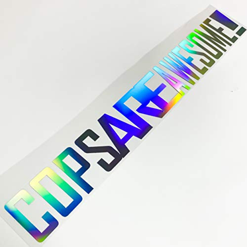 55cm Autoaufkleber Cops Are Awesome Frontscheibe Car Style Tuning Sticker NEU Hologram Slick Oil Regenbogeneffekt reflektierend Prismafolie Farbspiel Polizei Officer Sheriff