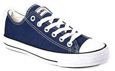 Zapatillas Mujer Lona Goma Puntera Casual (Dark Blue, Medium, 38)…