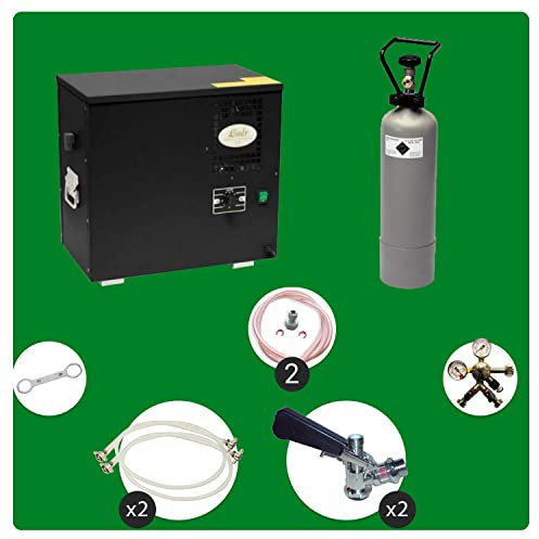 Komplett Set Zapfanlage, Bierzapfanlage AS-40, 2-leitig, Durchlaufkühler, Nasskühler - Untertheke, Green Line, Zapfkopf:Dreikant, Zapfkopf 2:NC Adapter