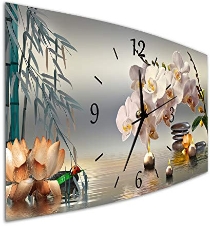 Bilder-Manufaktur BM Funk Quarz Wanduhr Funkwanduhr Funkwanduhren Funkuhr Funkuhren kein Ticken lautlos geräuschlos leise modern ohne Tickgeräusche groß XXL Wohnzimmer Küche 9583-1a SZ